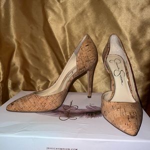Jessica Simpson natural “cork” pumps
